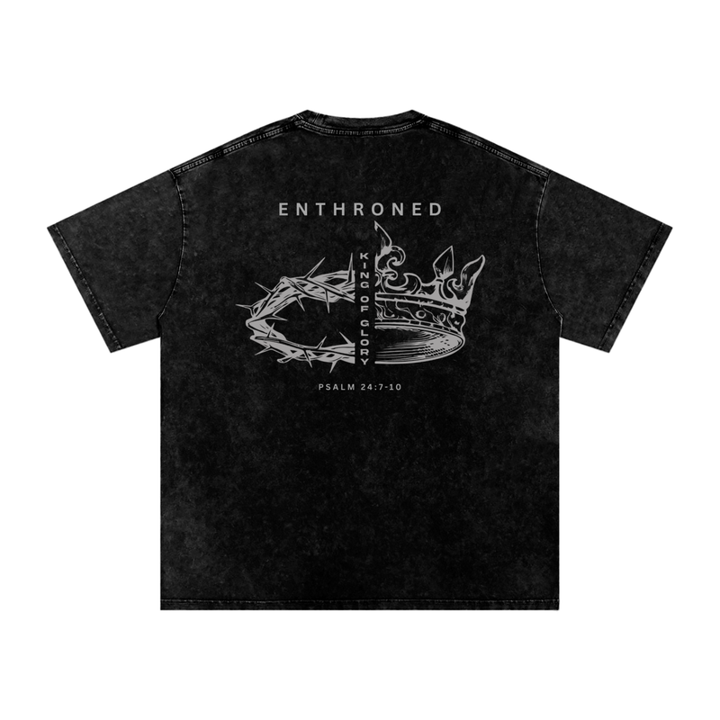 Enthroned — Snow Washed Oversized Cotton Tee