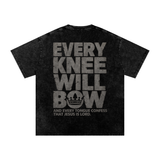 Every Knee Will Bow — Snow Washed Oversized Cotton Tee