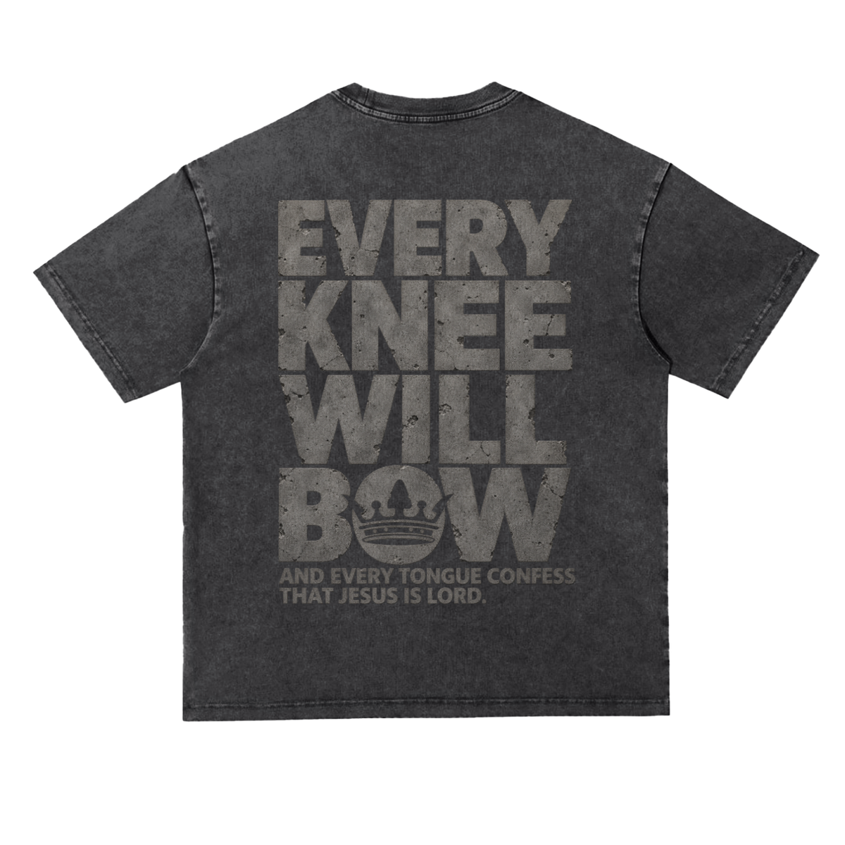 Every Knee Will Bow Snow Washed Heavyweight Oversized Tee