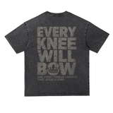 Every Knee Will Bow Snow Washed Heavyweight Oversized Tee